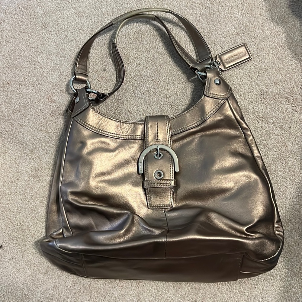 Coach Three Compartment Shoulder Bag in Silver